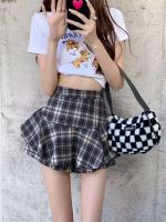 Minifalda escalonada Y2K de cintura alta con volantes y tartán, falda a cuadros, traje estético para mujer - details 14