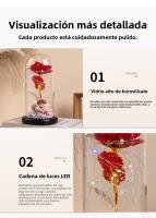 Lámpara Decorativa de Vidrio con Rosa Eterna Diseño Boho Chic para Dormitorio/Sala de Estar - details 5