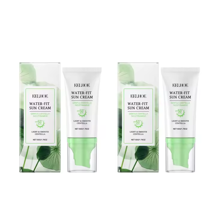 Crema de Sol Centella SPF 50+ Protección UV Refrescante y Sin Pegajos Bloqueo Solar Duradero para el rostro Prevención de Quemaduras Cuidado de la Piel Facial - 1