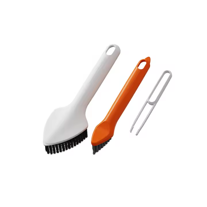 Multifunción 3 en 1 cepillo de limpieza artefacto baño piso groove juego de cepillo de limpieza de plástico pelo duro grietas cepillo，Imagen para un sistema - 1