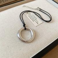 Collar con colgante geométrico en forma de U grande Punk para mujer y hombre, cadena larga ajustable de cuero con forma de herradura para suéter, collares, joyería - details 18