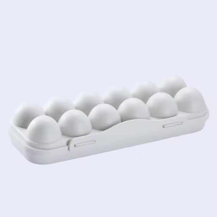 Soporte de bandeja de huevos de colores, caja de almacenamiento de huevos acrílica anticaída portátil - 1