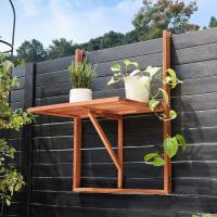 Casaria Colgante Plegable Mara Acacia FSC para Terraza Balcón Patio Exterior 65x45x87cm Marrón - details 1