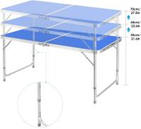 Mesa plegable, juego de 5 uds., mesa de Camping de aluminio de 120cm plegable con 4 taburetes, muebles de exterior, mesa de Picnic y silla portátil - details 3