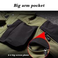 Chaqueta de Moto Táctica de Piel de Tiburón Abrigo de Invierno Impermeable, Cálido, Multipolquera para Hombres Ideal para Salir de Casa - details 14