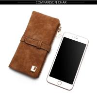 Cartera de cuero nobuk con cordón para mujer, Cartera de diseño largo con cremallera, dos pliegues, más colores, gran oferta, 20 - details 8