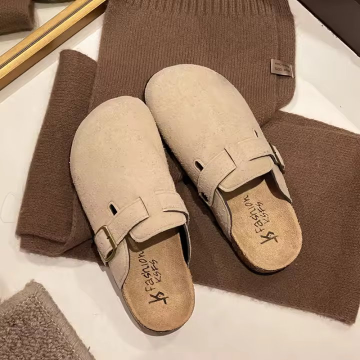 Nuevas sandalias versátiles de estilo retro para hombre y mujer con suela gruesa de corcho, tipo bolso, para parejas, pantuflas de una sola pieza. - 1