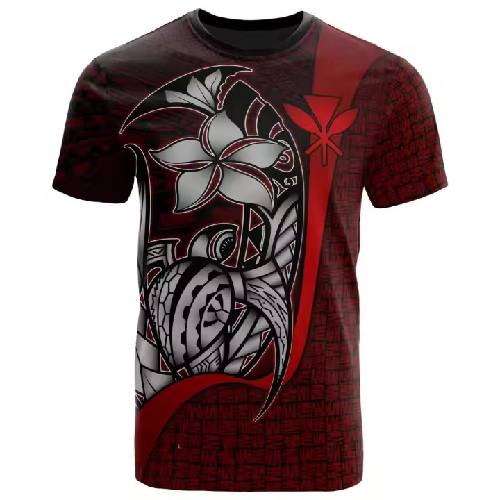 Ropa casual estampada para hombre a petición, camisetas, mangas cortas shaka polinesias, mapa hawaiano, ropa para exteriores estilo reggae - 1