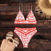Traje de Baño Ajustable con Espalda Desnuda Diseño de Cinturón Rojo para Mujeres - details 4