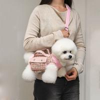 Mochila Horizontal elegante para perros con asa para correa, bolsa transportadora para gatos envuelta en el borde, bolsa elegante y transpirable para salir para perros pequeños - details 6