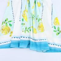 Vestido de tirantes 2025 con lazo decorativo y espalda descubierta con estampado de limones, falda larga holgada, novedad de verano, para mujer - details 8