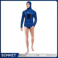 Traje de neopreno de fisión de manga larga para hombre, traje de neopreno sumergible para buceo, Tops y pantalones que mantienen el calor, protección solar de 2 piezas, 3mm - details 13