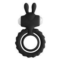 Agente retardante de la eyaculación del pene, erección, anillo doble vibrador del pene con oreja de conejo, mejora los juguetes sexuales masculinos y de pareja - details 5
