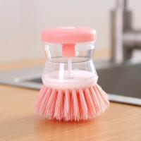 Plato para olla de lavado de cocina con relleno de líquido al presionar no daña la sartén, dispensador automático de cepillo de limpieza - details 11