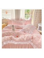 Conjunto de Cama de Princesa Rdovkxua Rufa de Algodón Sólido, Funda de Cojín de Rey y Reina, Falda de Cama con Volantes para Mujeres - details 5