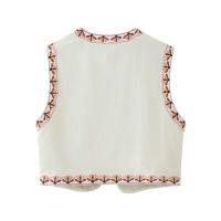 BUNO-2025 primavera nueva ropa de mujer estilo europeo chaleco con apertura bordada prendas de vestir exteriores de moda de China gran cantidad al por mayor. - details 2