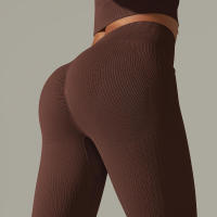 Leggings push-up sin costuras para mujer, pantalones elásticos de cintura alta para entrenamiento, correr, yoga, gimnasio - details 65