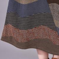 Jersey de manga larga con cuello redondo para mujer, vestido largo holgado a rayas con contraste de Color, ropa diaria para otoño e invierno - details 3