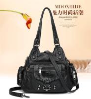 Nuevos bolsos de mujer retro europeos y americanos bolso de moda de un solo hombro oblicuo span bolso de cuero suave lavado - details 1