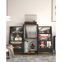 Vinilo Stand,Mesa Auxiliar Soporte Vinilos con Almacenamiento de Vinilos de 3 niveles Soporte Tocadiscos de Vinilo Hasta 200 álbumes, Soporte de Récord de Vinilo para Sala de Estar - details 16