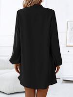 Vestido suelto de desayuno único con cuello en V de manga larga de primavera y verano 2025 para mujer - details 6