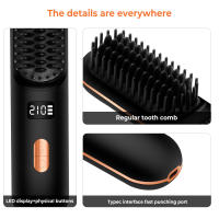 Alisador de pelo inalámbrico recargable Mini alisador de pelo Rollo de iones negativos Alisado de doble propósito Alisado de cabello rizado Multifunción - details 5