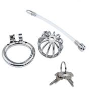 Leten nuevo Metal masculino 2 tipo jaula anillo masturbación SM Gay dispositivos de castidad juguetes sexuales para adultos para hombres - details 2