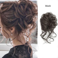 Moño de pelo desordenado para mujer, extensión de coleta ondulada y rizada, Scrunchies para el cabello, postizo Updo - details 2