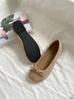 Nueva versión coreana de gamuza de fondo plano cabeza redonda boca poco profunda versátil perezoso un pedal ballet zapatos de mujer - details 11