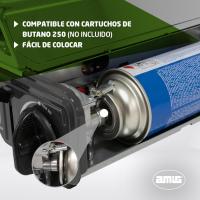 Cocina Portátil de Gas para Acampar 2X Quemadores Incluye Plancha Parrilla de Fundición de Acero Inoxidable Potencia de 2,2 Kw Muebles y Organización al Aire Libre - details 6