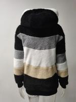 Chaqueta de invierno para mujer, sudadera con capucha de talla grande, cálida, de felpa, con relleno de bolsillo con cremallera, chaqueta holgada - details 2