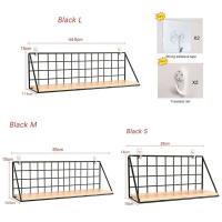 Estantes montados no perforados, perchas de madera para salón, cestas de iluminación para dormitorio, decoraciones de pared, organizadores - details 0