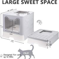Caja de Arena Plegable para Gatos Tapa superior, Inodoro Completo, Bandeja de Arena para Gatos Medianos Hecho en China, Material de Plástico - details 8