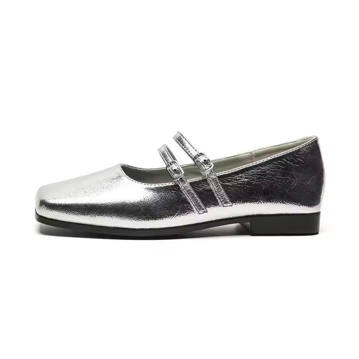 Zapatos de punta cuadrada para mujer, planos, estilo francés, Mary Jane, zapatos coreanos de suela blanda para mujer. - 1
