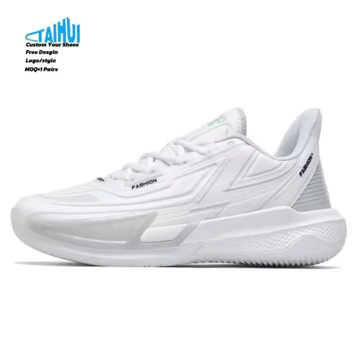 Zapatillas de baloncesto de versión luminosa de alta calidad con material superior ligero estilo Llace Up, plantilla de cuero, malla de goma - 1