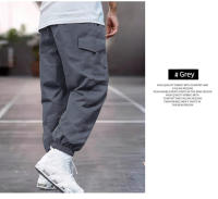 Pantalones de hombre de talla grande para las cuatro estaciones con múltiples bolsillos, diseñados en tejido de sarga, ideales para salidas informales. - details 13