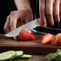 Cuchillo Plegable De Acero Damasco Con Mango De Madera Herramienta De Cocina Multifuncional Para Cortar Carne Y Frutas Cuchillo De Sellección - details 14