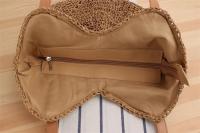Mochila de hombro de cuerda de papel tejida de hierba para mujer, bolso de playa para vacaciones, nueva moda hecha a mano - details 8
