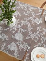 Mantel plegable con flores ENCE de color blanco puro para bodas, fiestas y mesas de comedor. - details 7
