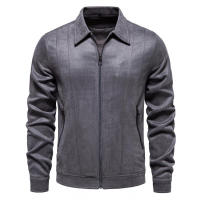 Chaqueta de ante con solapa para hombre, abrigo de tendencia de moda para exteriores, otoño e invierno, nuevo - details 8