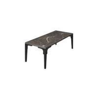 Mesa Jardín Exterior de Aluminio 90x90x74,5cm, Mesa Terraza, Patas Ajustables y con Topes, Mueble Jardín Resistente a Intemperie, Fácil Montaje - Negro - details 7