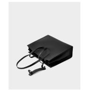 Nueva Bolsa Tote de Nicho para Mujeres de Cuero Genuino de Gran Capacidad, Maletín para Laptop, Bolsa de Viaje de Cuero de Vaca Negro - details 28