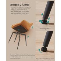 Silla de Comedor de Terciopelo Silla de Cocina con Respaldar Carga Máx. 120 kg Patas de Metal - details 20