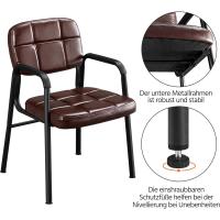 2 Sillas de Oficina Escritorio Silla de Recepción Sillón para Conferencia Sala Tapizada MAX Capacidad 135 KG Negro - details 17