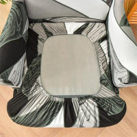 Funda para silla con respaldo alto y estampado elástico, funda para sillón con ala de un solo asiento, forma de 2 piezas - details 6