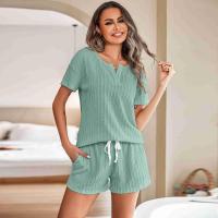 Primavera Y Verano En Europa Y Estados Unidos Ropa De Casa De Mujer, Conjunto De Pijama, Jacquard De Punto Pantalones Cortos De Manga Corta Traje De Dos Piezas - details 13