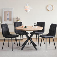 EGOONM-Sillas de comedor de tela de pana acolchadas, tapizadas, patas de Metal para balcón, restaurante y comedor, 4 unidades - details 10