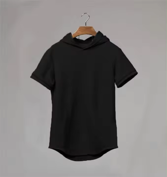 Plain Gym Hooded Short Sleeve T-shirt Men Bodybuilding Hoodies Men Fitness Clothing Muscle Shirts Pullover Sweatshirt - 1