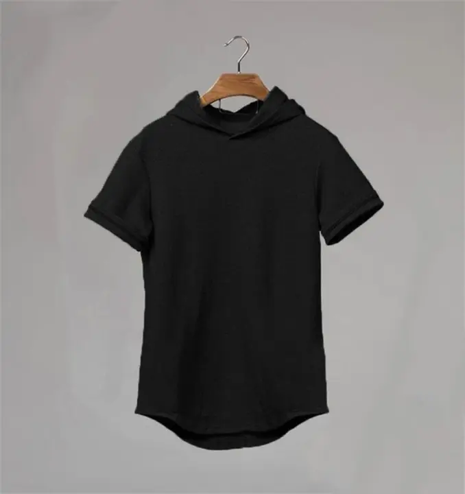 Plain Gym Hooded Short Sleeve T-shirt Men Bodybuilding Hoodies Men Fitness Clothing Muscle Shirts Pullover Sweatshirt - 1