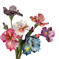 Irises Vintage flor de seda Artificial orquídea 88cm flores falsas ramo de simulación decoración del hogar - details 4